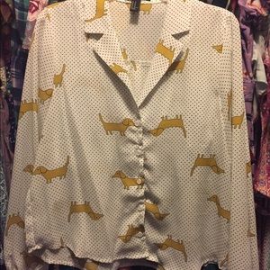 Forever 21 dachshund print crop top